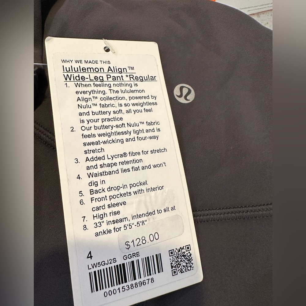 Lululemon Align WideLeg Pant 🌟NWT🌟 Regular Size Graphite Grey 🔥SOLD OUT COLOR🔥 - Picture 6 of 7